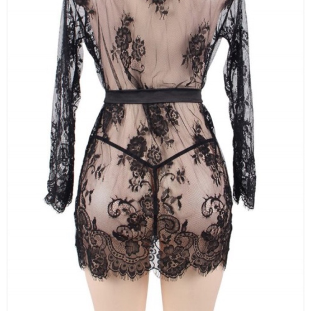 Lace Floral Robe - Picture 5 of 7